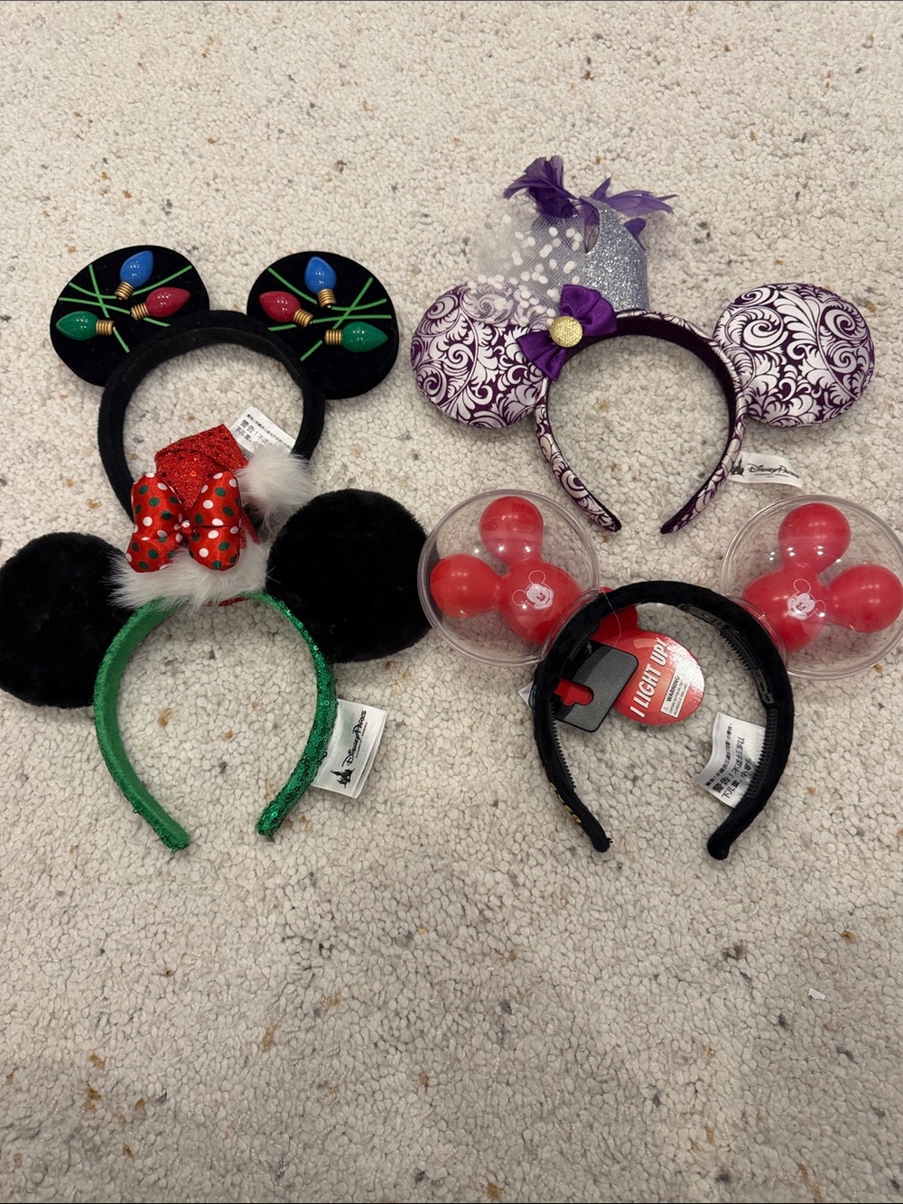 A set of 4 Disney-Inspired Minnie/MickeyEar Headbands - Multi Color